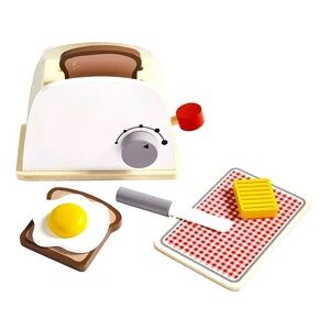 Mud Pie Kids Wood Toy Toaster 7 Pc Breakfast Pretend Kitchen Play Set Toast Egg